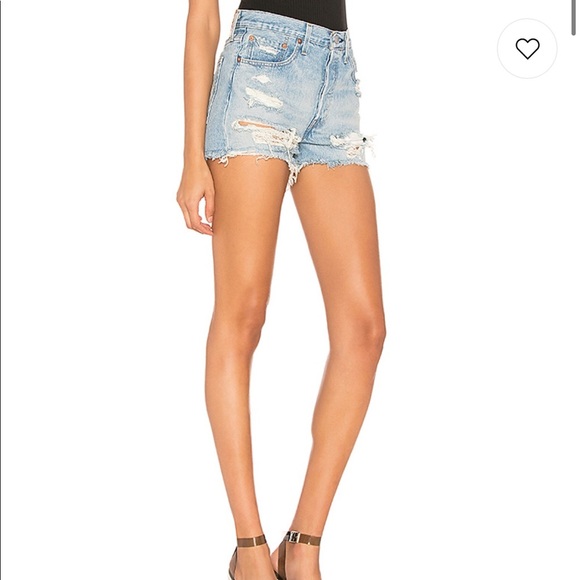 NWT Levi’s 501 High Rise Shorts in Fault Lines Size 25 - Picture 3 of 10